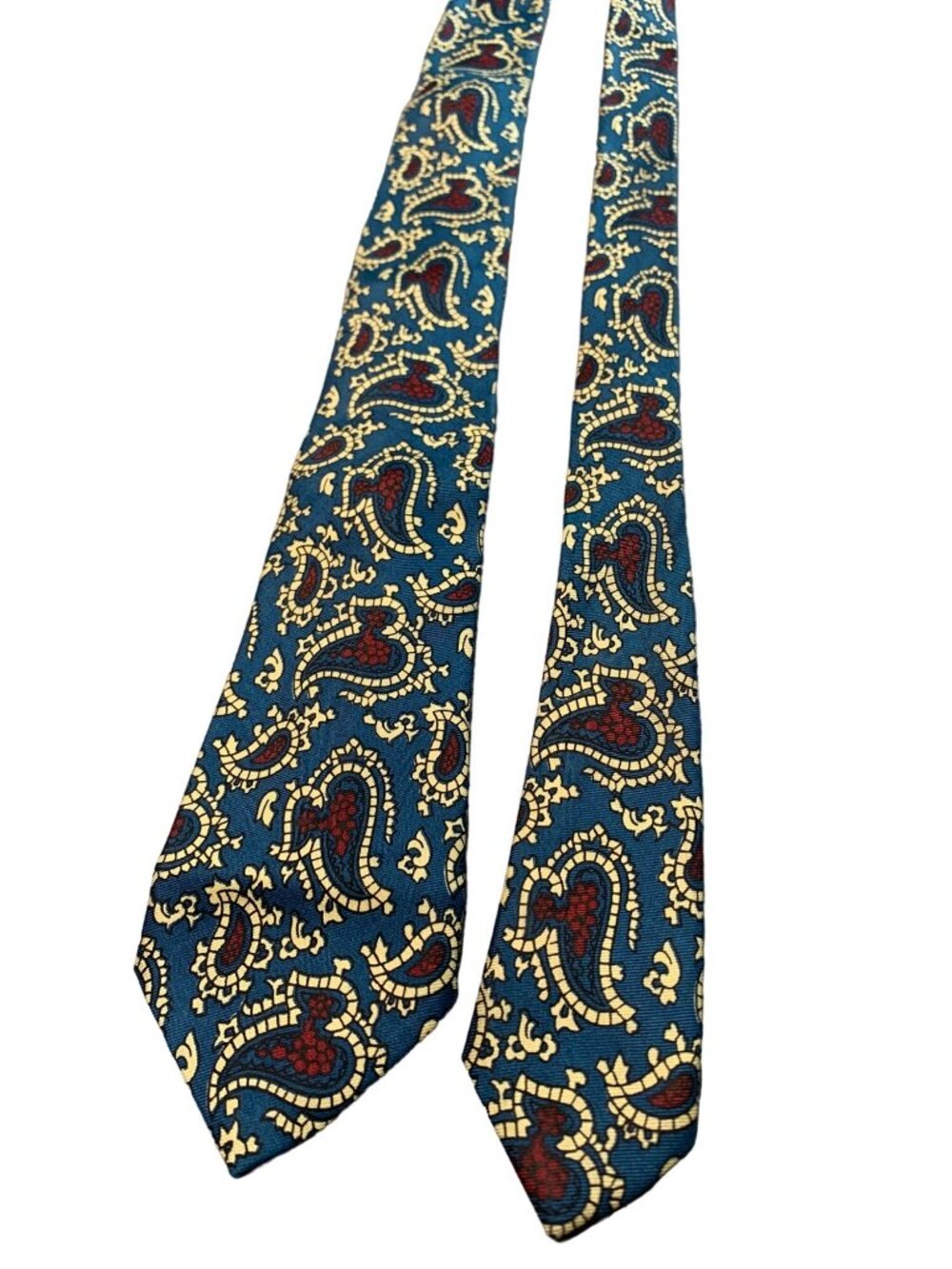 Vintage Anderson Little Silk Tie Blue Gold Paisley Mens Necktie